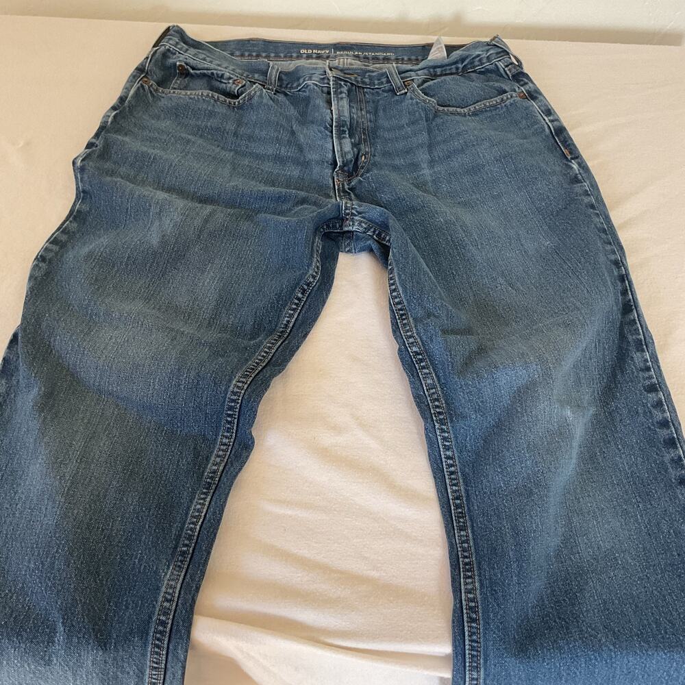 Old Navy Straight Jeans Mens 36x34 Blue Denim Regular/Standard Fit Double Stitch